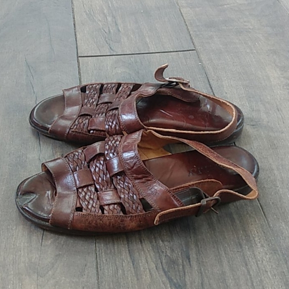 Vtg Bally Italian leather wovan sandals 10 main image 5
